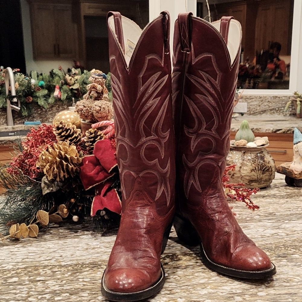 Custom Vintage ostrich cowboy boots by Kimmel Boot Co. Size  7